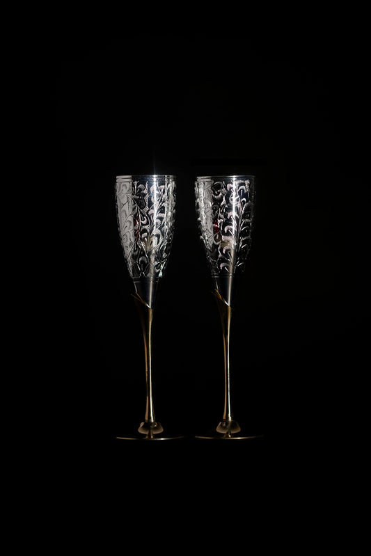 Handmade Sliver champagne Wine glass 