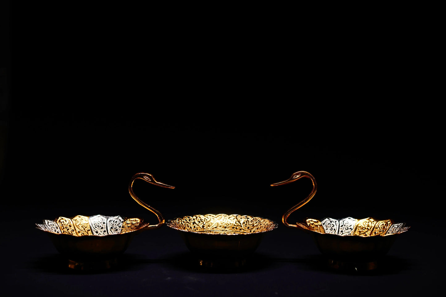 Handmade Silver And Gold Plated Bowl and Tray